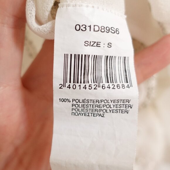 Sfera Elegant Beaded Off-white Chic Blouse - Size S - Picture 14 of 14